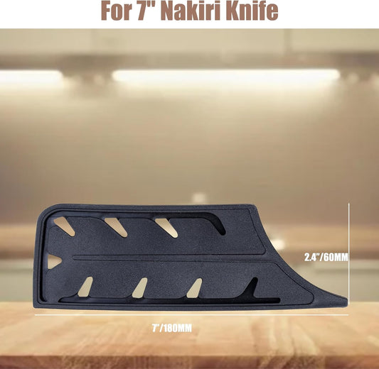 2 Pack PP Plastic Knife Cover Sleeves for 7" Nakiri Knife, Safety Edge Guard Protector, Universal Fit Kitchen Knife Sheath (Black)