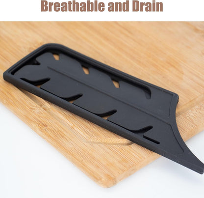 2 Pack PP Plastic Knife Cover Sleeves for 7" Nakiri Knife, Safety Edge Guard Protector, Universal Fit Kitchen Knife Sheath (Black)