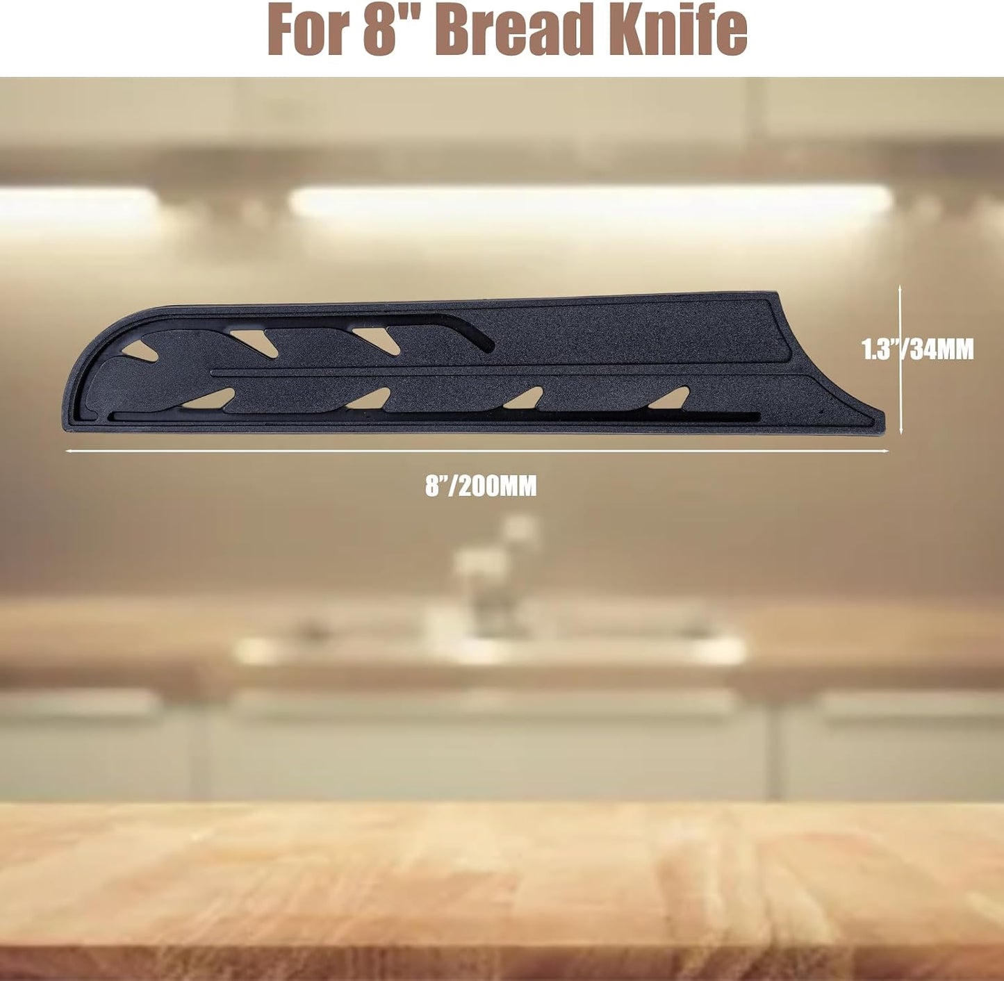 2 Pack PP Plastic Knife Cover Sleeves for 7" Nakiri Knife, Safety Edge Guard Protector, Universal Fit Kitchen Knife Sheath (Black)