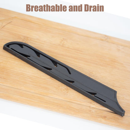 2 Pack PP Plastic Knife Cover Sleeves for 7" Nakiri Knife, Safety Edge Guard Protector, Universal Fit Kitchen Knife Sheath (Black)