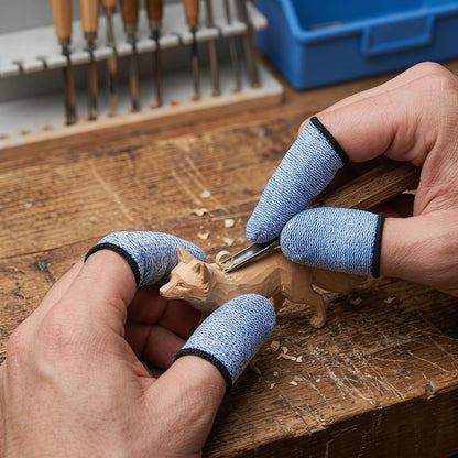 Cut Resistant Finger Cots - 12Pcs Rubber Fingers Tips,Finger Cots Cut Resistant Protection, Finger Sleeve Glove Life Extender for Kitchen, Work, Sculpture, Anti-Slip, Reusable