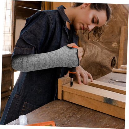 Cut Resistant Sleeves with Thumb Hole Level Arm Guards for Men Women Durable Breathable Forearm Protectors for Gardening Kitchen Welding Pet Grooming