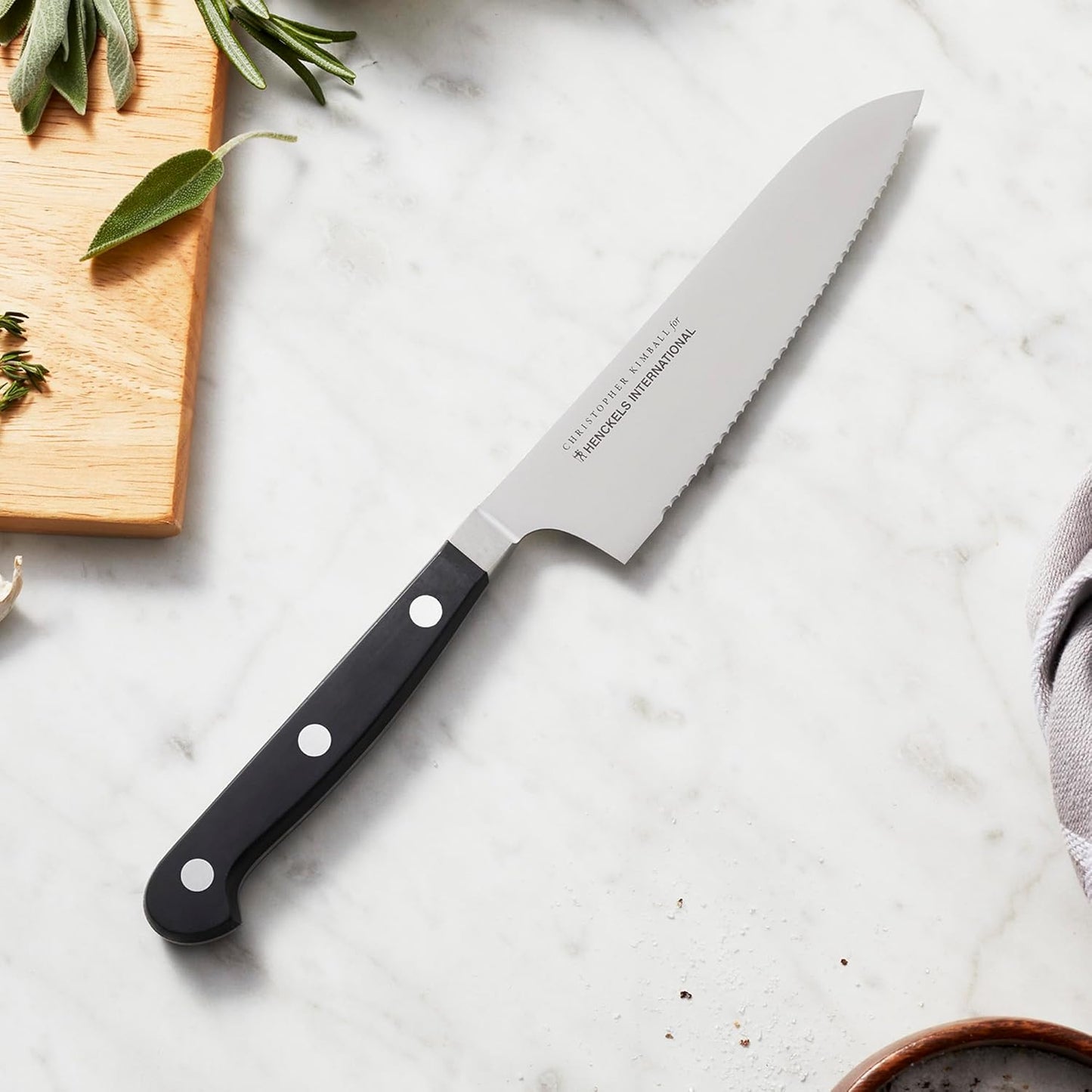 Classic Razor-Sharp Christopher Kimball Edition 5.5-inch Serrated Prep Knife, German Engineered Informed by 100+ Years of Mastery, Stainless Steel