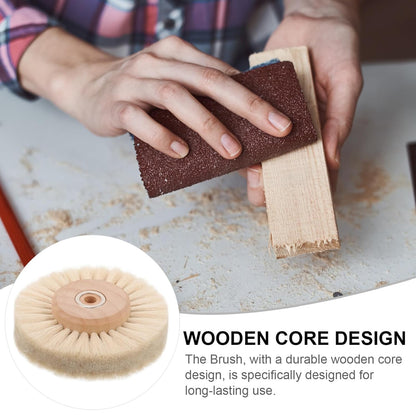 Wood Core Polishing Brush Wheel Durable Brush for Rust Removal and Efficient Cleaning of Jade Gaps Reusable Design for Professional Use
