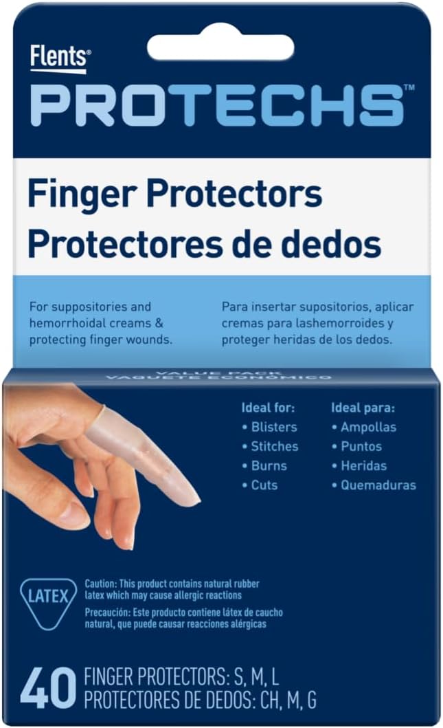 First Aid Finger Cots, Protect Finger During Healing, Cover Cuts & Injuries, Durable & Comfortable Barrier Gloves for Wound Care and Hygiene, Disposable, Latex, 36 Count
