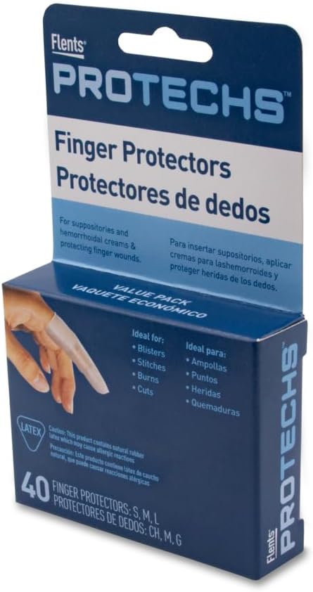 First Aid Finger Cots, Protect Finger During Healing, Cover Cuts & Injuries, Durable & Comfortable Barrier Gloves for Wound Care and Hygiene, Disposable, Latex, 36 Count