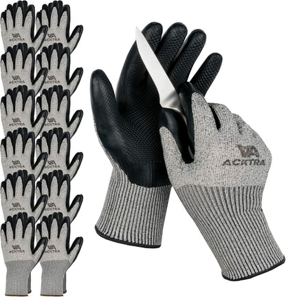 Level 5 Cut Resistant Safety WORK GLOVES, 12 pairs