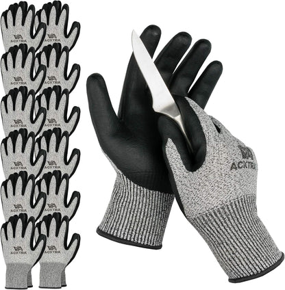 Level 5 Cut Resistant Safety WORK GLOVES, 12 pairs