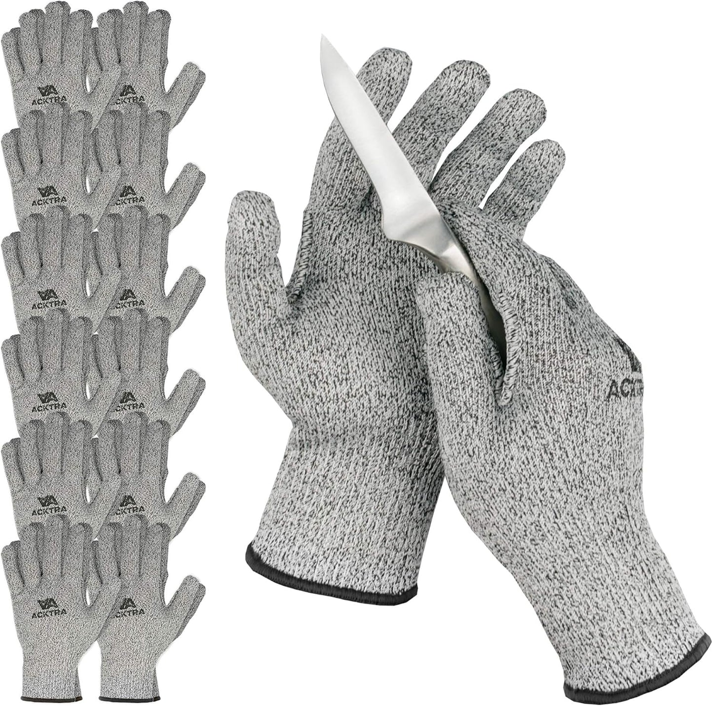 Level 5 Cut Resistant Safety WORK GLOVES, 12 pairs