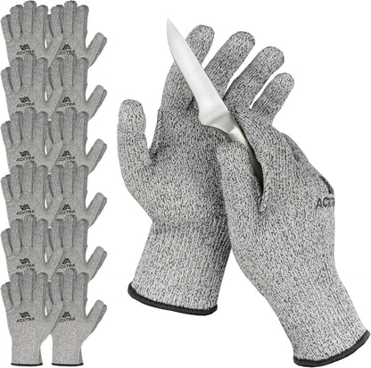 Level 5 Cut Resistant Safety WORK GLOVES, 12 pairs