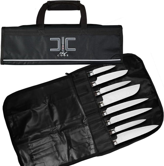 Chef Knife Bag, 8 Knife Roll Bag with Accessory Mesh Pockets