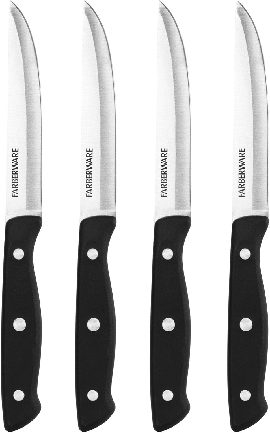 4-Piece Steak Knife Set, 4.5 Inch High-Carbon Stainless Steel Blades with Triple Rivet Handles - Sharp Steak Knives for Everyday Dining