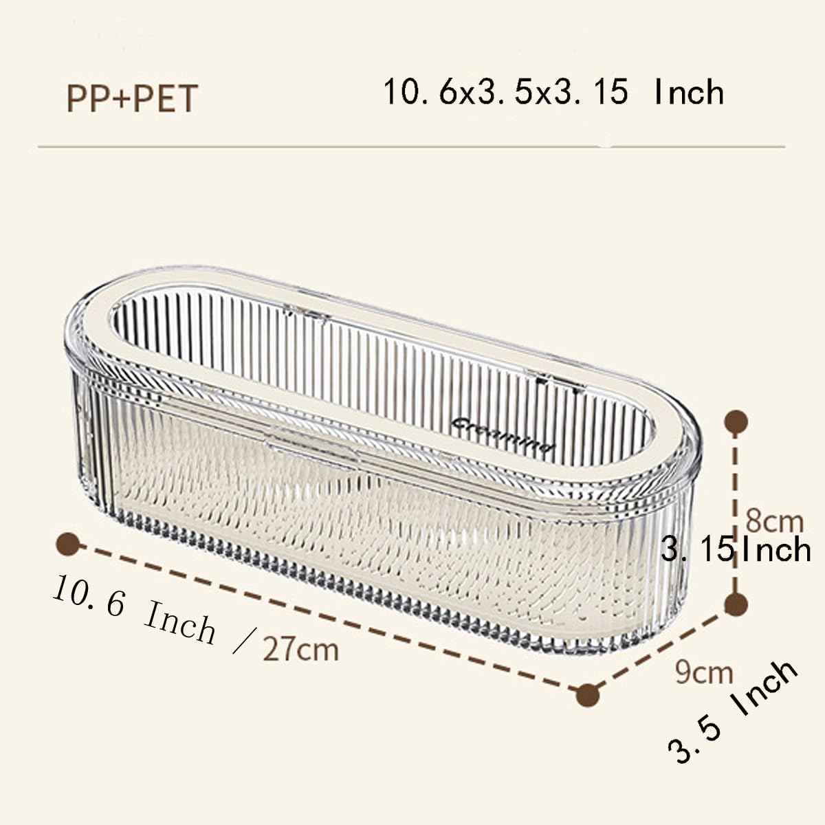 Silverware Organizer with Lid and Drainer, Covered Utensil Tray for Kitchen Drawer and Countertop, Clear Plastic Cutlery and Flatware Storage Box for Spoons Forks Knives Holder Case