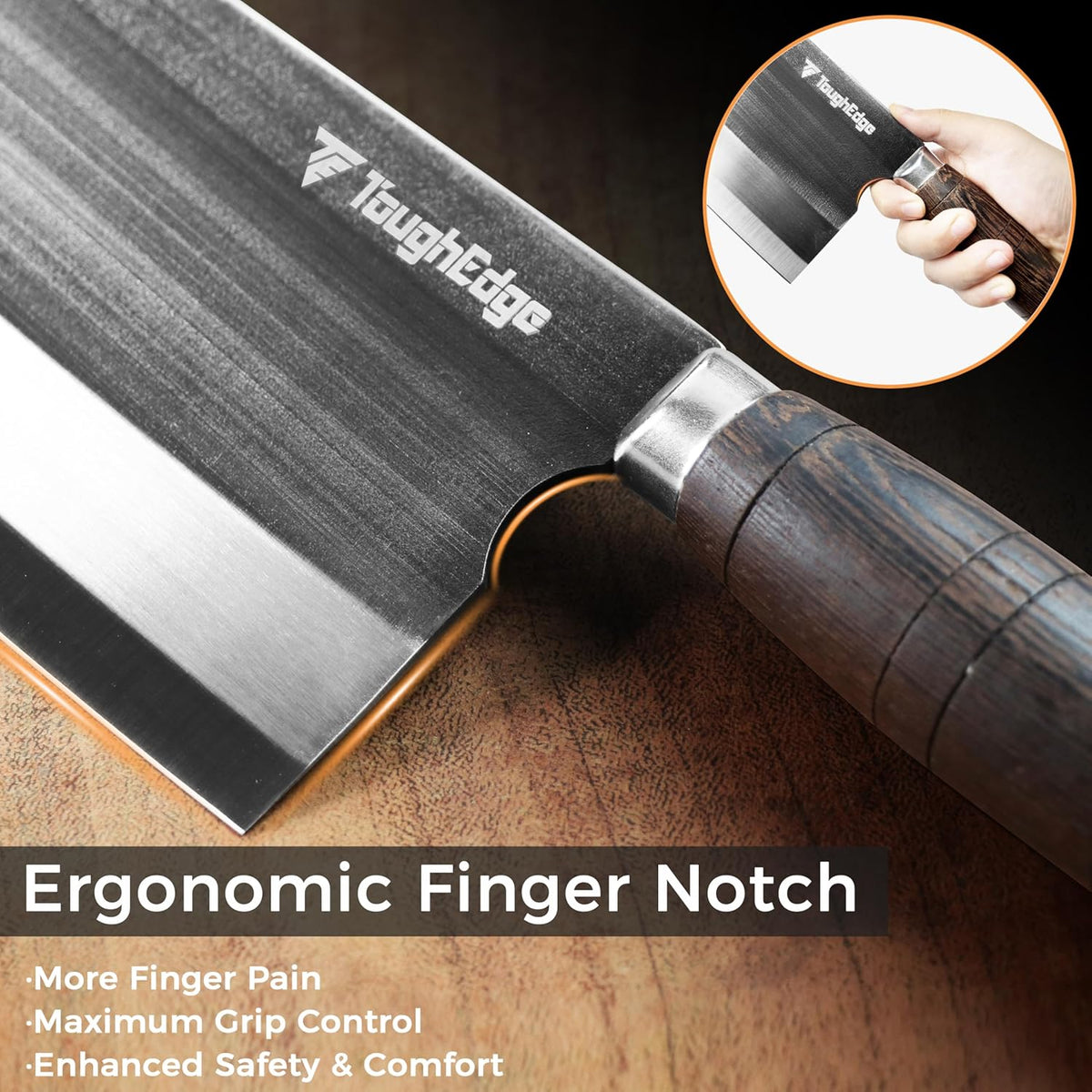Meat Cleaver Knife, forged 8.07" Bone Chopper, 6mm Thick Blade, All-in-One Chop & Slice Knife with Wenge Wood Handle for Home Kitchen & BBQ