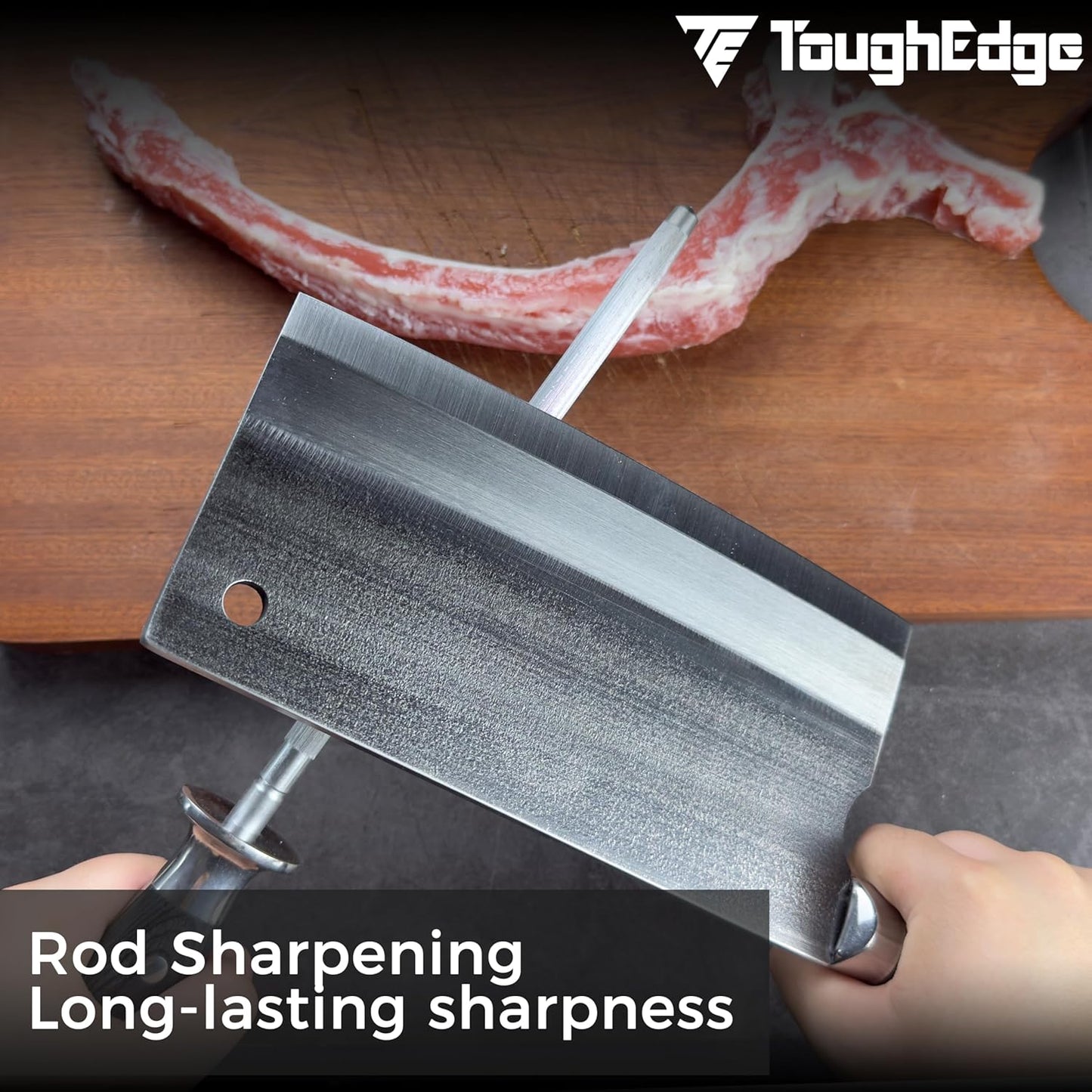 Meat Cleaver Knife, forged 8.07" Bone Chopper, 6mm Thick Blade, All-in-One Chop & Slice Knife with Wenge Wood Handle for Home Kitchen & BBQ