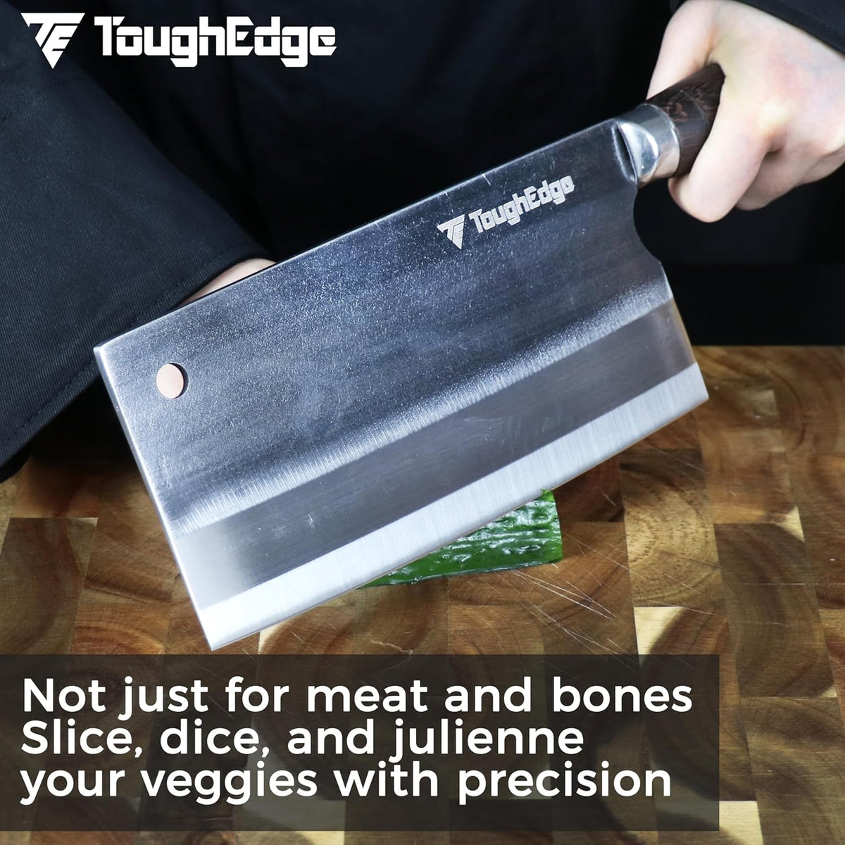 Meat Cleaver Knife, forged 8.07" Bone Chopper, 6mm Thick Blade, All-in-One Chop & Slice Knife with Wenge Wood Handle for Home Kitchen & BBQ