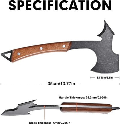 Meat Cleaver Knife, forged 8.07" Bone Chopper, 6mm Thick Blade, All-in-One Chop & Slice Knife with Wenge Wood Handle for Home Kitchen & BBQ