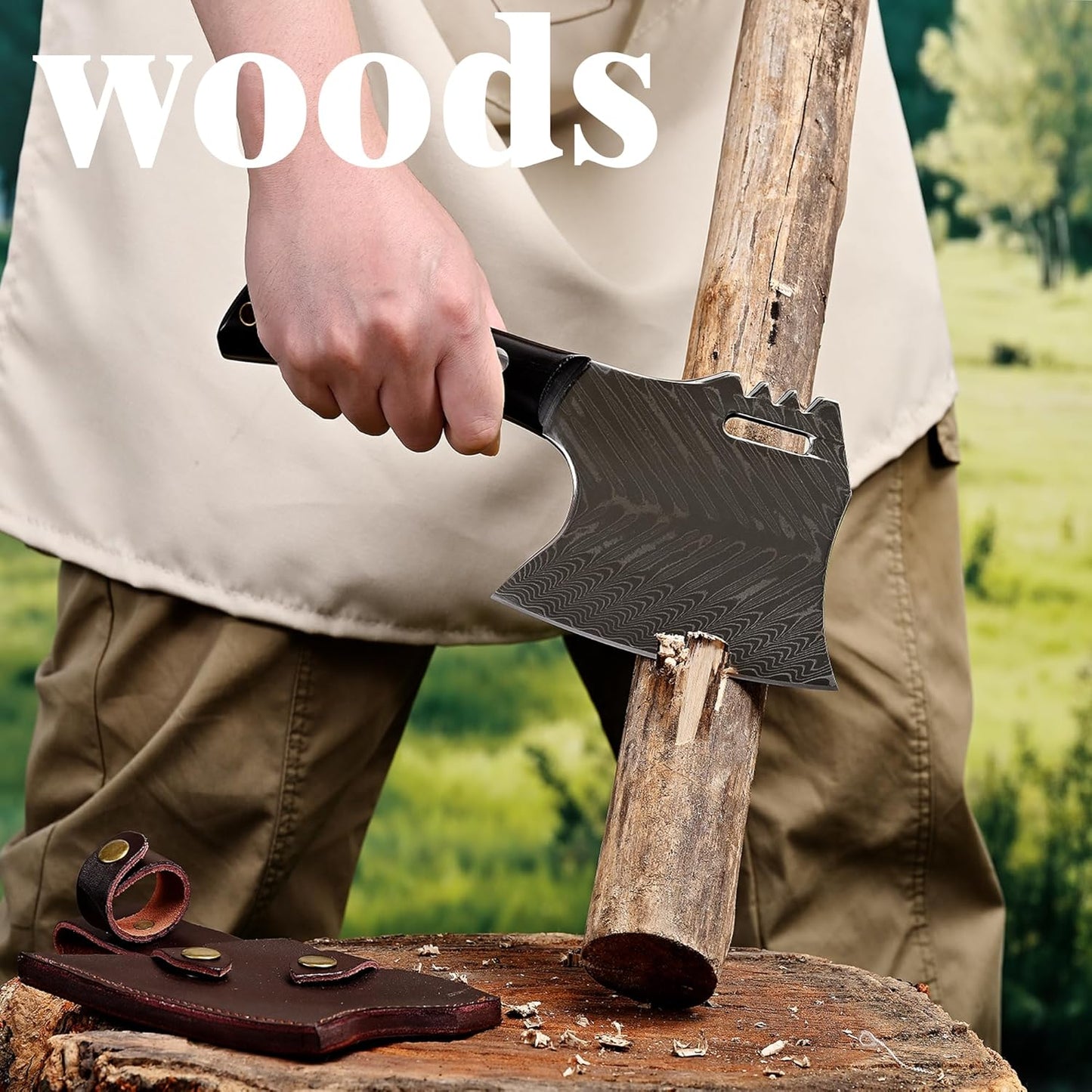 Meat Cleaver Knife, forged 8.07" Bone Chopper, 6mm Thick Blade, All-in-One Chop & Slice Knife with Wenge Wood Handle for Home Kitchen & BBQ