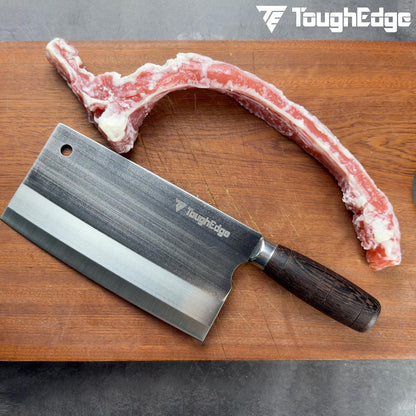 Meat Cleaver Knife, forged 8.07" Bone Chopper, 6mm Thick Blade, All-in-One Chop & Slice Knife with Wenge Wood Handle for Home Kitchen & BBQ