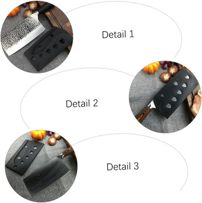 7pcs Plastic Cutter Protective Cover Cut-resistant Sleeves for Kitchen Knives Assorted for Chef Paring and Utility Knives Storage Black Style