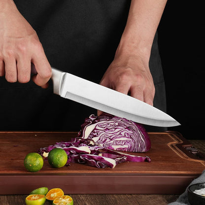 Elegant Purple 9-Piece Kitchen Knife Set with with Acrylic Block | Sharpener,Scissors,Dishwasher Safe Non Rust Sharp Stainless Steel Chef Knife Block Set,Gifts for Women Cooking