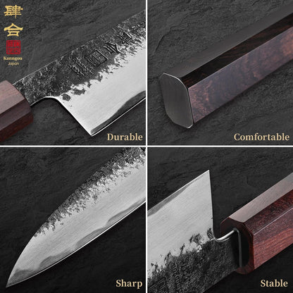 7 inch Nakiri Knife Japanese Chef Knife, AUS-8 Alloy Steel Vegetable Japanese Cleaver with Red Sandalwood and Eboy Wood Handle, Chopping Knife with Premium Gift Box (WA Series)