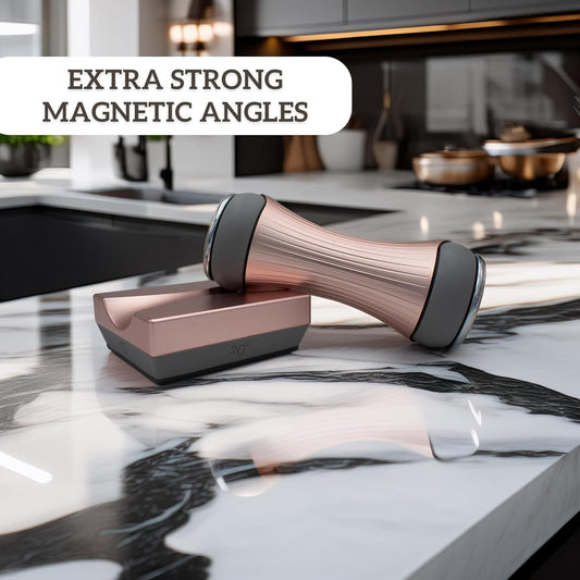Onze Rolling Knife Sharpener | For 15 18 20 22 Degree Knives | Ceramic Whetstone & Diamond Grit | Strong Magnet Anti Rolling Ergonomic Grip | Pink Gold