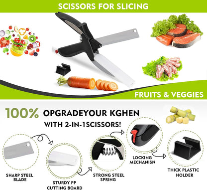 2 in 1 Kitchen Scissors for Food, Separable Stainless Steel Shears for Meat, Fruit & Vegetable
