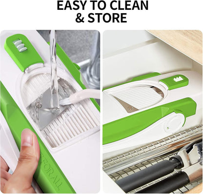 QYKIC Safe Mandoline Slicer, Potato Clips Slicer, Vegetable Food Slicer, Thickness Adjustable for Cucumber Onion Carrot Lemon (Only Slicer White)