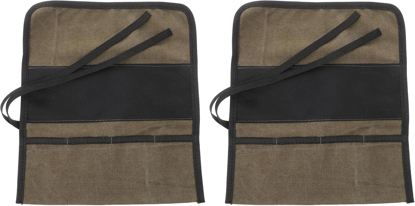 Woodworking Tool Kit Canvas Tool Roll Organizer Pouch Multi-Pocket Chisel Roll up Bag for Carving Storage and Diy Craftsmen 12.20X10.62 Inches
