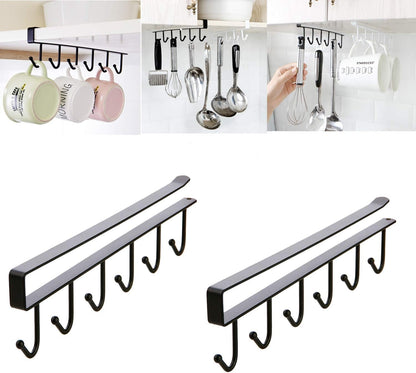 Mug Holder,Coffee Cup Holder,Kitchen Utensil Storage Hook,Cabinet Storage Hook,Wall Mounted Home Storage Hooks for Pots,Pans,Spoons,Spatulas,and Cooking Accessories and Other Kitchen Hardware-2 Pcs