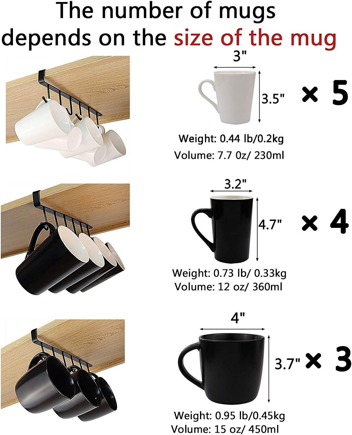 Mug Holder,Coffee Cup Holder,Kitchen Utensil Storage Hook,Cabinet Storage Hook,Wall Mounted Home Storage Hooks for Pots,Pans,Spoons,Spatulas,and Cooking Accessories and Other Kitchen Hardware-2 Pcs