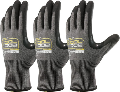 A9 Cut Resistant Safety Work Gloves with Grip, Touchscreen Nitrile Coated Heavy-duty for Glass Metal Sheet Handling