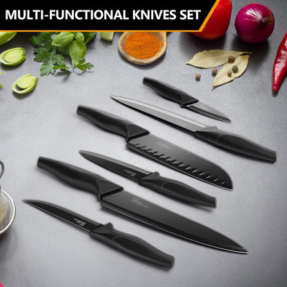 Knife Set with Block, 15 Pieces Kitchen Knife Block Set with Sharpener, High Carbon Stainless Steel Sharp Chef Knife Set with Ergonomic Handles, Anti Rust, White