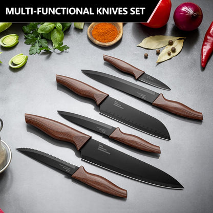 Knife Set with Block, 15 Pieces Kitchen Knife Block Set with Sharpener, High Carbon Stainless Steel Sharp Chef Knife Set with Ergonomic Handles, Anti Rust, White