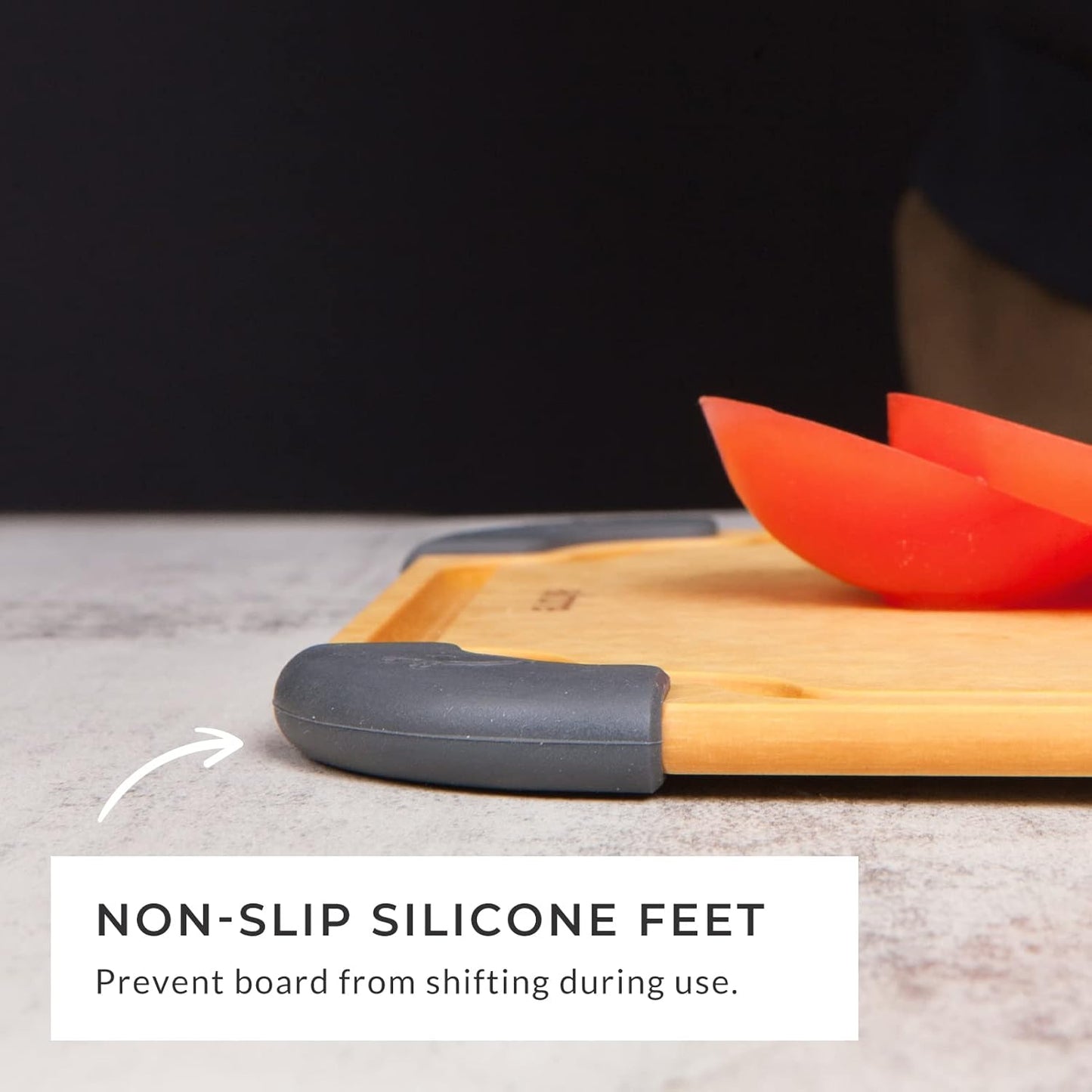 Essential Series Cutting Board for Kitchen- Natural Wood Fiber Composite, Dishwasher Safe, Eco-Friendly, Juice Grooves, Non-Slip Feet, Non-Porous, Reversible, BPA Free, X-Large -17" x 13"