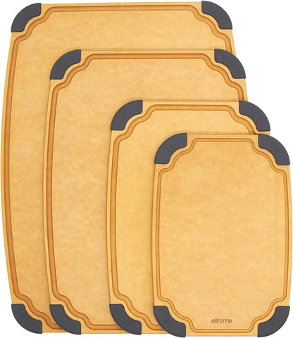 Essential Series Cutting Board for Kitchen- Natural Wood Fiber Composite, Dishwasher Safe, Eco-Friendly, Juice Grooves, Non-Slip Feet, Non-Porous, Reversible, BPA Free, X-Large -17" x 13"