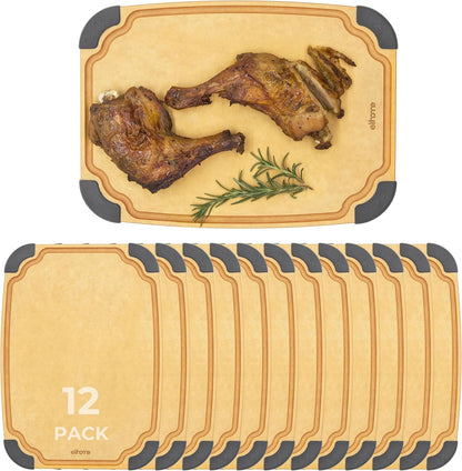 Essential Series Cutting Board for Kitchen- Natural Wood Fiber Composite, Dishwasher Safe, Eco-Friendly, Juice Grooves, Non-Slip Feet, Non-Porous, Reversible, BPA Free, X-Large -17" x 13"