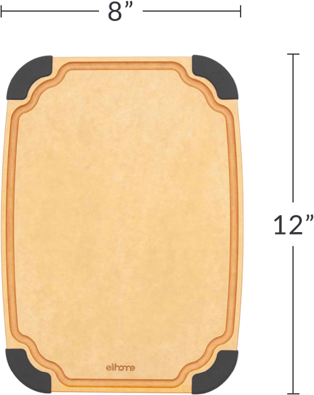 Essential Series Cutting Board for Kitchen- Natural Wood Fiber Composite, Dishwasher Safe, Eco-Friendly, Juice Grooves, Non-Slip Feet, Non-Porous, Reversible, BPA Free, X-Large -17" x 13"