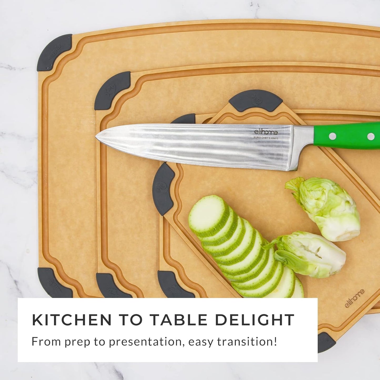 Essential Series Cutting Board for Kitchen- Natural Wood Fiber Composite, Dishwasher Safe, Eco-Friendly, Juice Grooves, Non-Slip Feet, Non-Porous, Reversible, BPA Free, X-Large -17" x 13"