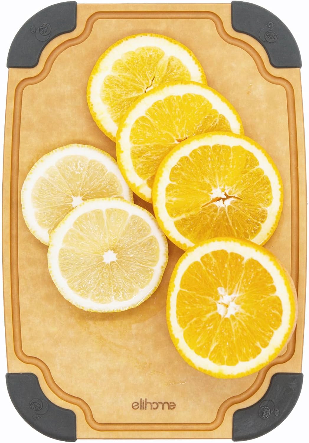 Essential Series Cutting Board for Kitchen- Natural Wood Fiber Composite, Dishwasher Safe, Eco-Friendly, Juice Grooves, Non-Slip Feet, Non-Porous, Reversible, BPA Free, X-Large -17" x 13"