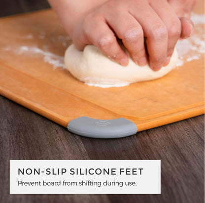 Essential Series Cutting Board for Kitchen- Natural Wood Fiber Composite, Dishwasher Safe, Eco-Friendly, Juice Grooves, Non-Slip Feet, Non-Porous, Reversible, BPA Free, X-Large -17" x 13"