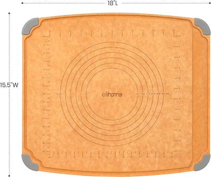 Essential Series Cutting Board for Kitchen- Natural Wood Fiber Composite, Dishwasher Safe, Eco-Friendly, Juice Grooves, Non-Slip Feet, Non-Porous, Reversible, BPA Free, X-Large -17" x 13"