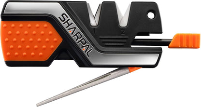 101N 6-in-1 Pocket Knife Sharpener & Survival Tool | Diamond Sharpening Rod, Fire Starter Ferro Rod, Whistle, Sharpens Straight & Serrated Blades, Repairs & Hones Knives