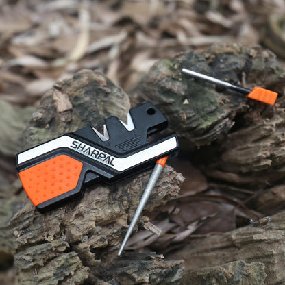 101N 6-in-1 Pocket Knife Sharpener & Survival Tool | Diamond Sharpening Rod, Fire Starter Ferro Rod, Whistle, Sharpens Straight & Serrated Blades, Repairs & Hones Knives