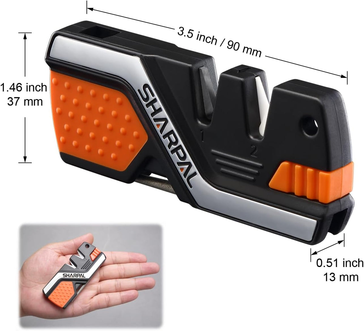 101N 6-in-1 Pocket Knife Sharpener & Survival Tool | Diamond Sharpening Rod, Fire Starter Ferro Rod, Whistle, Sharpens Straight & Serrated Blades, Repairs & Hones Knives