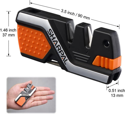 101N 6-in-1 Pocket Knife Sharpener & Survival Tool | Diamond Sharpening Rod, Fire Starter Ferro Rod, Whistle, Sharpens Straight & Serrated Blades, Repairs & Hones Knives