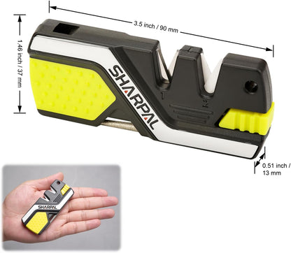 101N 6-in-1 Pocket Knife Sharpener & Survival Tool | Diamond Sharpening Rod, Fire Starter Ferro Rod, Whistle, Sharpens Straight & Serrated Blades, Repairs & Hones Knives