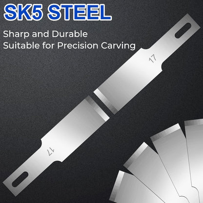 150 PCS Exacto Knife Blades #17, SK5 Hobby Knife Replacement Blades | Flat-Edge Art Knife Blades for Chiseling and Trimming, Controlled-Cutting Craft Knife Blades for Paper, Wood and Leather