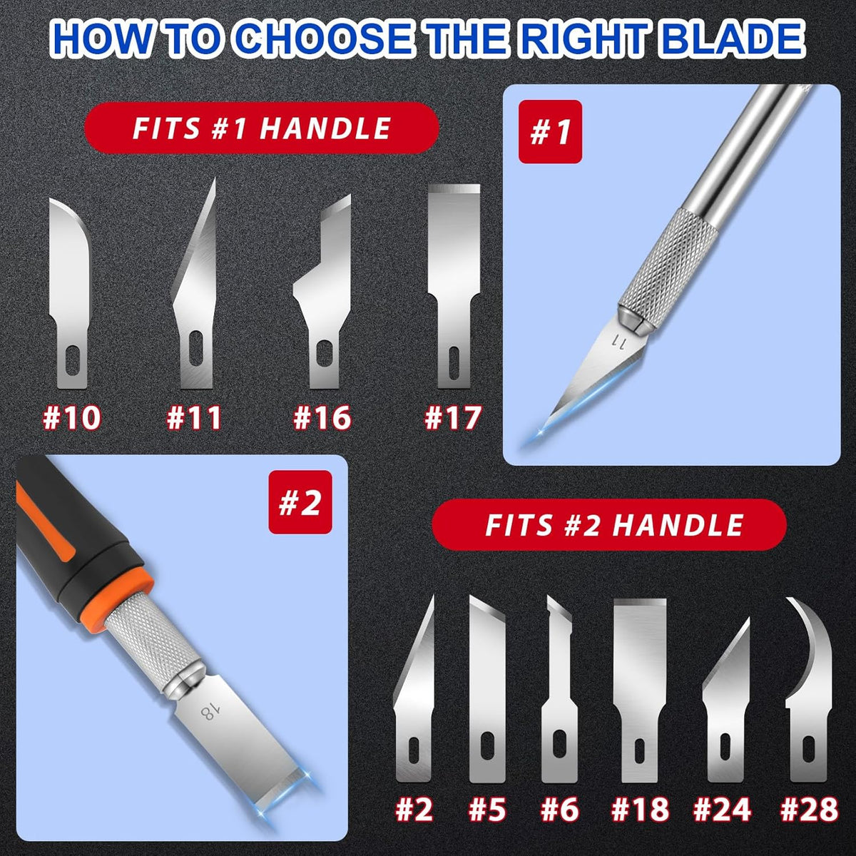 150 PCS Exacto Knife Blades #17, SK5 Hobby Knife Replacement Blades | Flat-Edge Art Knife Blades for Chiseling and Trimming, Controlled-Cutting Craft Knife Blades for Paper, Wood and Leather